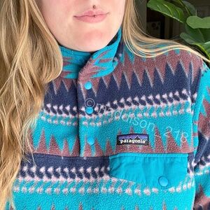 Patagonia Synchilla Snap-T Fleece Pullover Large Laughing Waters Elwha Blue L